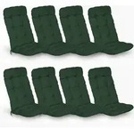 8er Set Hochlehner Auflagen Flair Hl, 120x50x8cm, Dunkelgr&uuml;n