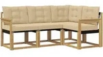 Outdoor-sofagarnitur Mit Kissen 4 Pcs Wei&szlig; Und Beige Vidaxl