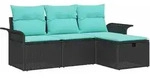 Gartensofa-set Mit Kissen Mit Speicher 4 Pcs Poly Rattan Vidaxl