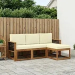 Vidaxl Outdoor Sofa Set With Cushion 4 Pcs Natural And Cream