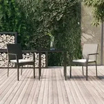 3-tlg. Garten-essgruppe Mit Kissen Schwarz Poly Rattan Vidaxl