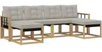 Outdoor-sofagarnitur 6 Pcs Wei&szlig; Und Hellgrau Vidaxl