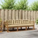 Vidaxl Outdoor Sofa Set With Cushion 3 Pcs Natural And Beige