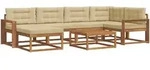Outdoor-sofagarnitur Mit Kissen 7 Pcs Natur Und Beige Vidaxl