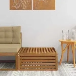 Vidaxl Outdoor Footstool Natural 79 X 79 X 37 Cm Solid Acacia Wood