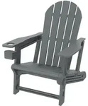 Ml-design Adirondack Loungestuhl Mit Getr&auml;nkehalter, Grau, Gartenstuhl Aus