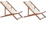 Set Mit 2 Klappbaren Liegest&uuml;hlen Avellino Mit Ersatzstoffen Akazienholz...