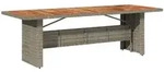 Gartentisch Mit Akazienholz-platte Grau 240x90x75cm Poly Rattan Vidaxl