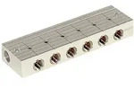 Riegler - Verteilerleiste, 8 Integrierte Kugelh&auml;hne, Alu-druckguss, G 3/8