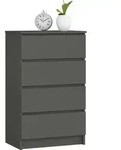 Kommode Akord K60 Graphitgrau 60 Cm 4 Schubladen B60 X H99 X T40 Cm