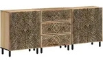 Vidaxl Beistellschr&auml;nke 3 Stk. 60x33x75 Cm Massivholz Mango