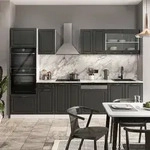 Vicco - K&uuml;chenzeile R-line, Anthrazit Landhaus/wei&szlig;, 300 Cm Mit Hochschrank, Ohne