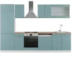 Vicco - K&uuml;chenzeile R-line, Blau-grau/wei&szlig;, 300 Cm , Ap Eiche