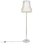 Retro Stehleuchte Messing Mit Granny Schirm Creme 45 Cm - Kaso
