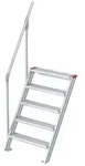 Euroline 510 Treppe 60&deg; 800mm Stufenbreite 5 Stufen Alu Gerieft