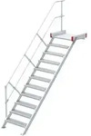 Euroline 511 Podesttreppe 45&deg; 1000mm Stufenbreite 11 Stufen Alu Gerieft