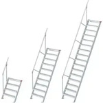 Euroline 510 Treppe 60&deg; 600mm Stufenbreite 9 Stufen Stahl Gitterrost