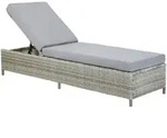 Beliani - Gartenliege Grau Polyrattan Inkl. Auflage Elegant Terrasse