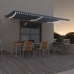 Vidaxl - Markise Manuell Einziehbar Mit Led 600x350 Cm Blau Und Wei&szlig;