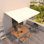 Markise Manuell Einziehbar 500x350 Cm Creme Vidaxl