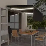 Vidaxl - Markise Manuell Einziehbar Mit Rollo & Led 4x3 M Anthrazit