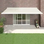 Markise Einziehbar Creme 5x3 M Stoff Und Aluminium Vidaxl