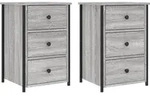 The Living Store Nachttische 2 Stk. Grau Sonoma 40x36x60 Cm Holzwerkstoff -