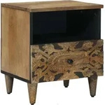 Vidaxl Bed Cabinet With Drawer Brown 40 X 33 X 46 Cm Solid Mango Wood
