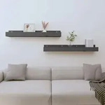 Wandregale 2 Stk. Grau 80x12x9 Cm Massivholz Kiefer Vidaxl