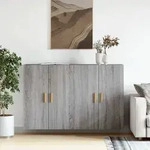 Wandschr&auml;nke 2 Stk. Grau Sonoma Holzwerkstoff Vidaxl