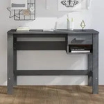 Schreibtisch Hamar Dunkelgrau 110x40x75 Cm Massivholz Kiefer Vidaxl
