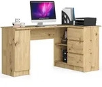 Akord - Eck-schreibtisch B20 Rechts In Der Farbe Eiche Artisan Mit 3 Schubladen...