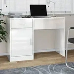 Schreibtisch Mit Stauraum Hochglanz-wei&szlig; 100x40x73 Cm - Vidaxl