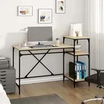 Vidaxl - Schreibtisch Mit Regal Sonoma-eiche 135x50x90 Cm Holzwerkstoff