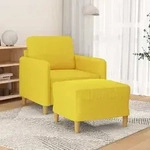 Sessel Mit Hocker Hellgelb 60 Cm Stoff Vidaxl