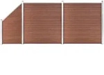 Vidaxl - Wpc Zaun-set 2 Quadrate + 1 Schr&auml;ge 446x186 Cm Braun
