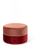 Samt Hocker In Antikrosa Und Bordeaux Mit Holzstruktur 62 X 62 X H 39 Cm