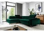 Ecksofa Schlafsofa Sofa Agnesa Stoff Salvador Dunkelgr&uuml;n Ottomane Links