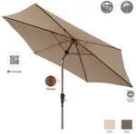 Doppler Life Lift &Oslash; 305 Cm Rund Woodstyle Mittelmastschirm Holz Sonnenschirm In 2