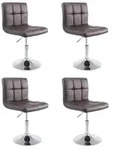 4er Set Lounger Palma V2 Kunstleder Braun