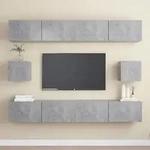 6-tlg. Tv-schrank-set Betongrau Holzwerkstoff Vidaxl