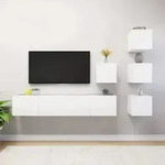 6-tlg. Tv-schrank-set Wei&szlig; Holzwerkstoff Vidaxl