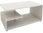Ml-design Couchtisch Wei&szlig; Mit Metall Dekostange, 91x41x52,6 Cm, Moderner