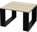 Couchtisch 65x65x40 Cm, Eicheoptik-schwarz, Kufenbeine, Quadratischer