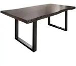 Massivmoebel24 - Baumtisch Akazie 200x100x77 Braun Lackiert / U-beine Anthrazit