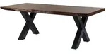 Baumtisch Akazie 220x100x77 Braun Lackiert / X-beine Anthrazit Gl&auml;nzend Freeform 5