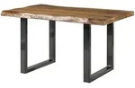 Massivmoebel24 - Baumtisch Mango 140x90x77 Natur Lackiert / U-beine Anthrazit