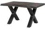 Baumtisch Mango 140x90x77 Grau Lackiert / X-beine Anthrazit Gl&auml;nzend Freeform 5