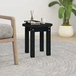Couchtisch Schwarz &Oslash; 35x35 Cm Massivholz Kiefer Vidaxl