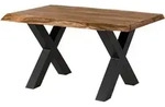 Baumtisch Sheesham 140x90x77 Natur Gebeizt / X-beine Anthrazit Matt Freeform 5